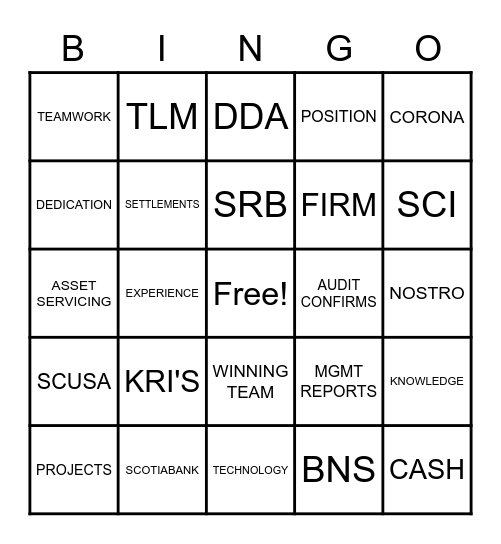 RECON REBELS Bingo Card