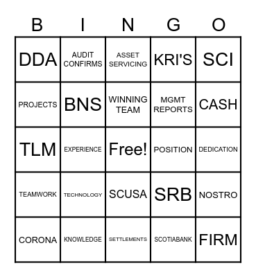 RECON REBELS Bingo Card