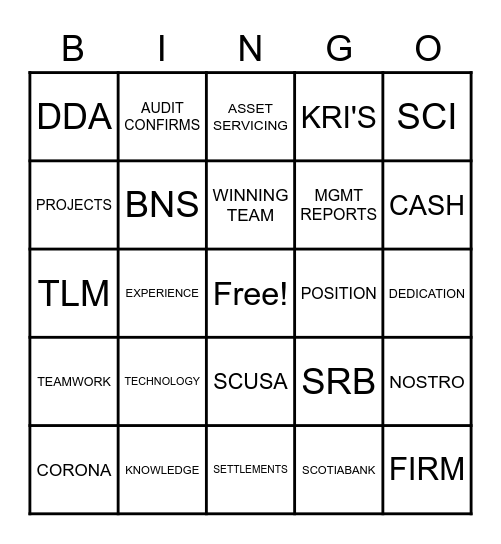 RECON REBELS Bingo Card