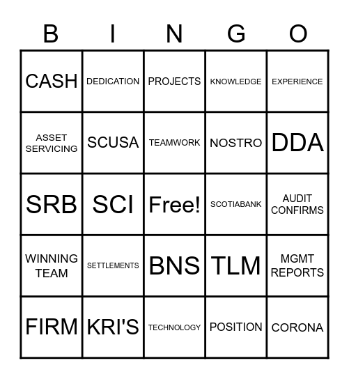 RECON REBELS Bingo Card