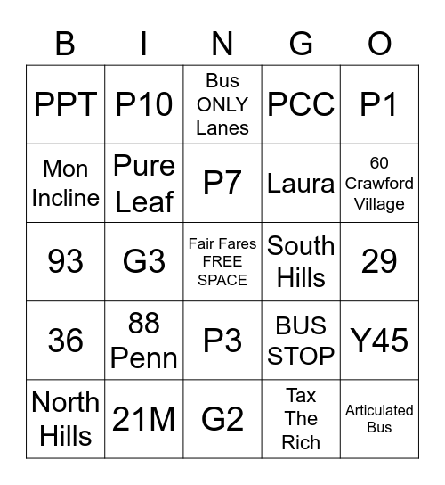 Card 15 Bingo Card