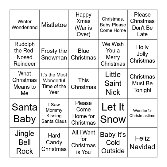 East Fork Soap | Christmas Lyrics BINGO! Bingo Card