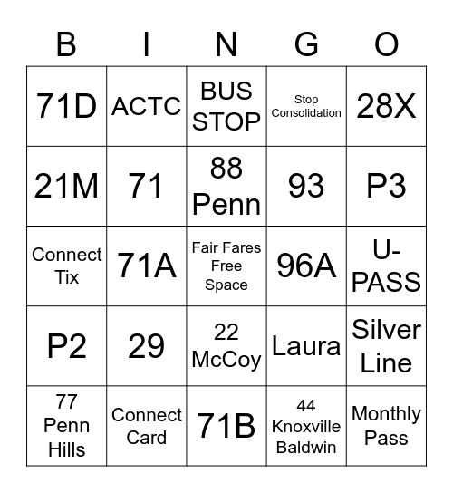 Card 17 Bingo Card