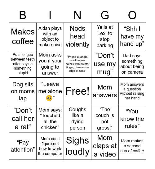 Meeting Bingo Card