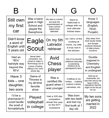 2021 ADL Virtual Bingo Card