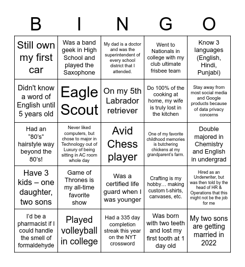 2021 ADL Virtual Bingo Card