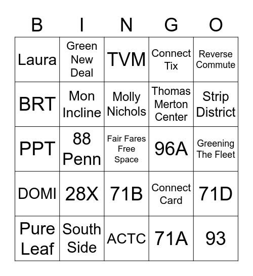 Card 20 Bingo Card