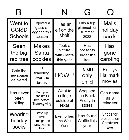 Get to know the pack! Find a wolf who... Bingo Card