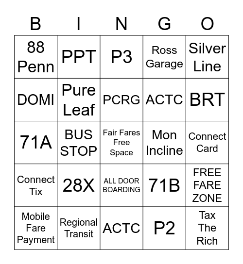 Card 22 Bingo Card