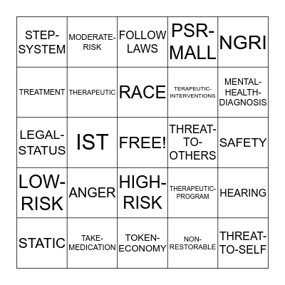 LEGAL ISSUES Bingo Card