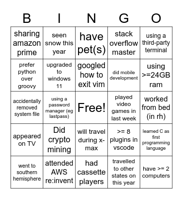 Bryce's Bingo Board Bingo Card