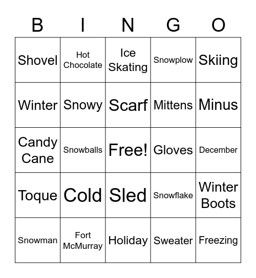 Winter Trivia! Bingo Card