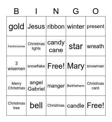 Christmas Bingo Card