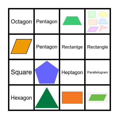 2D Shapes Bingo Card