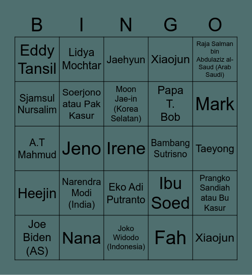 @songkang_o Bingo Card