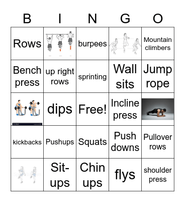 Daily Exercise Bingo Card