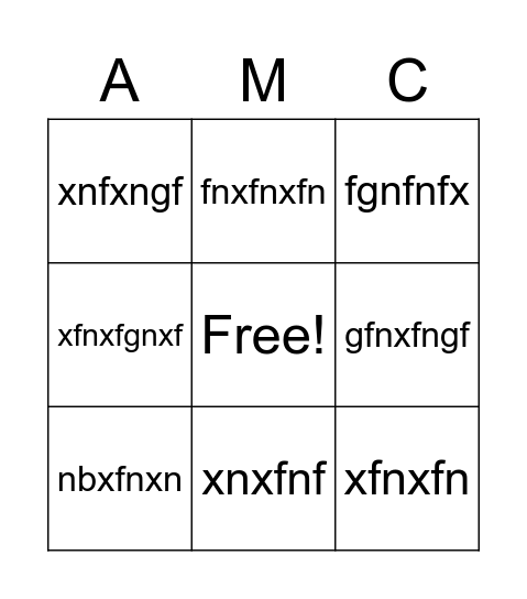 AMC Party Bingo Card