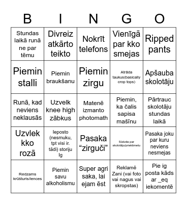 Bingo of 2022 Bingo Card