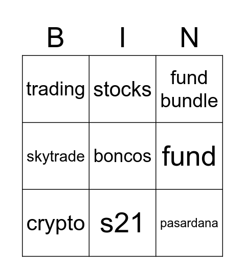 FUND Bingo Card