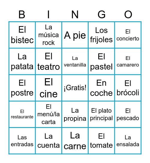 4.2 Vocab Bingo Card