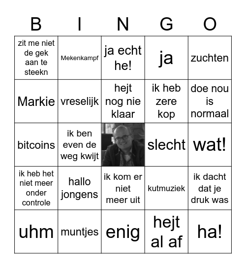 Markies BINGOKAART Bingo Card