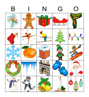 Winter vocabulary Bingo Card