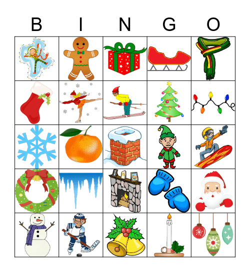 Winter vocabulary Bingo Card