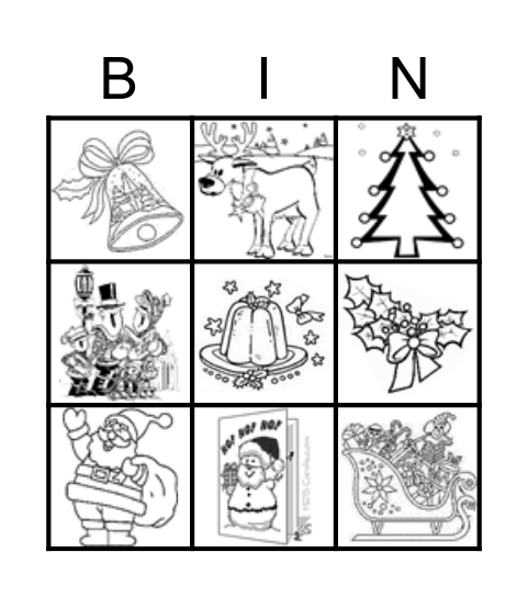 coloring pages of christmas bingo cards
