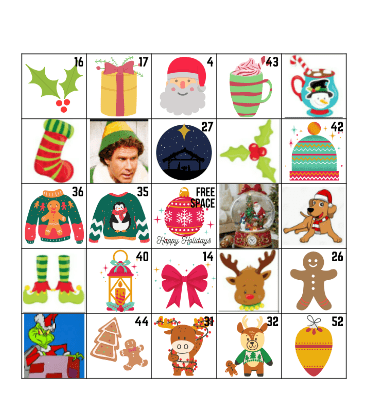 Holiday Bingo Card