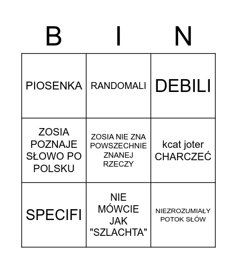 HEBRAJSKIE BINGO Card