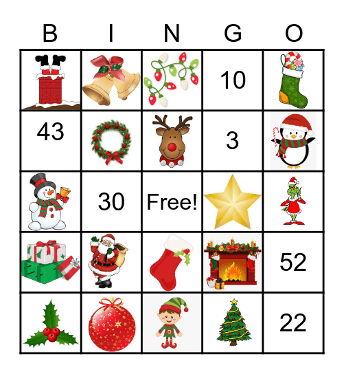 Christmas Bingo Card