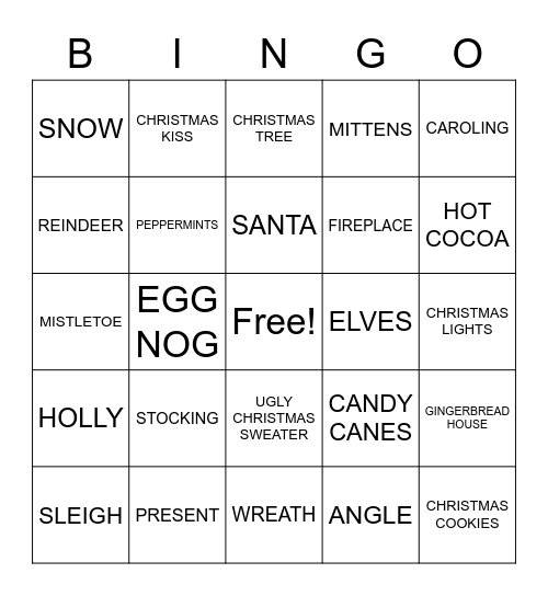 CHRISTMAS BINGO Card