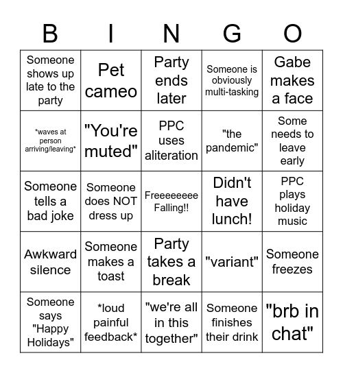 Holiday Extravaganza! Bingo Card