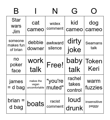 Happy Hour Bingo Card