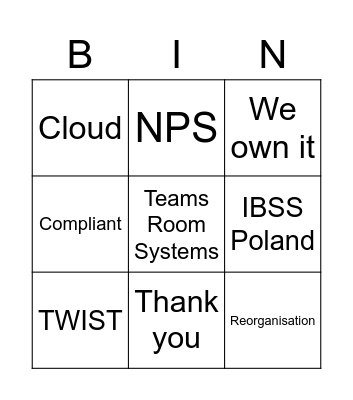 WPS kerstborrel Bingo Card