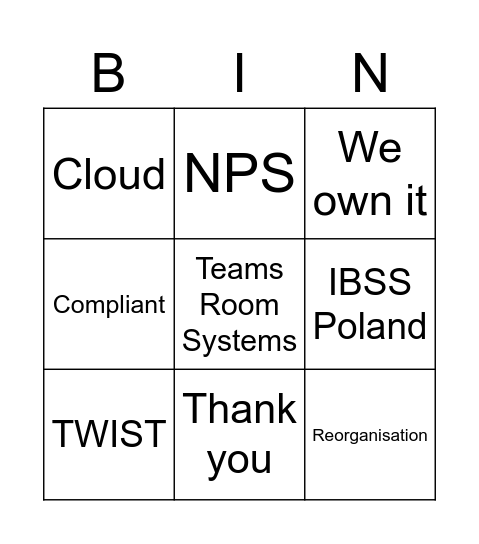 WPS kerstborrel Bingo Card