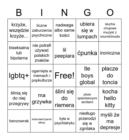 alternatywka bingo Card