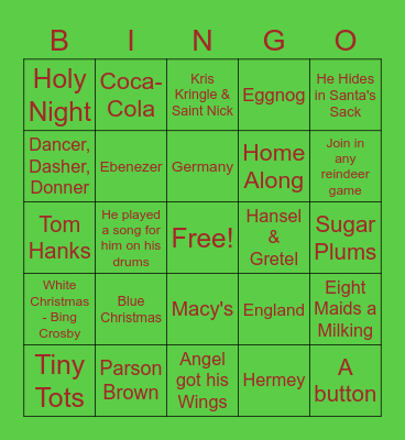 WC Claims Year End Engagement Bingo Card