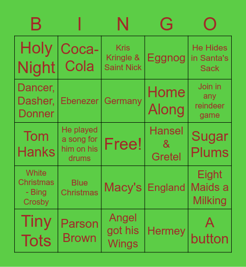 WC Claims Year End Engagement Bingo Card