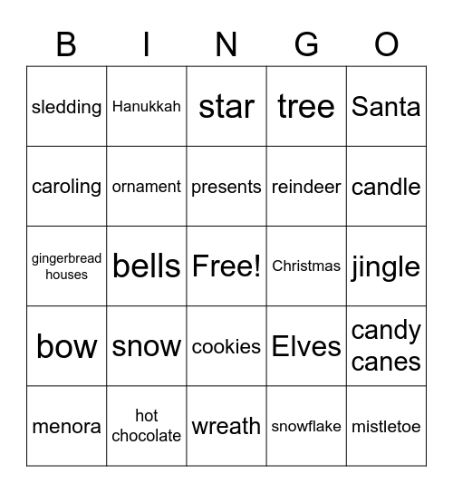 Holiday Bingo Card