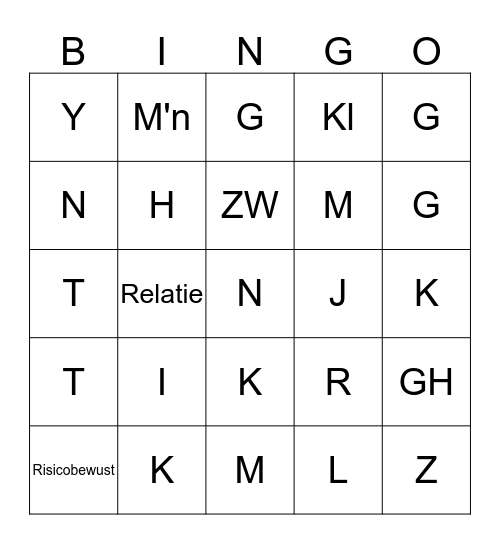 Verantwoordelijk Verbindend Vakmanschap Bingo Card