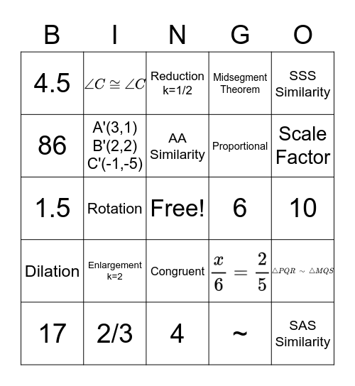 Module 3: Similarity Bingo Card