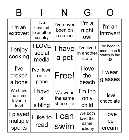 Mentorship Bingo Card