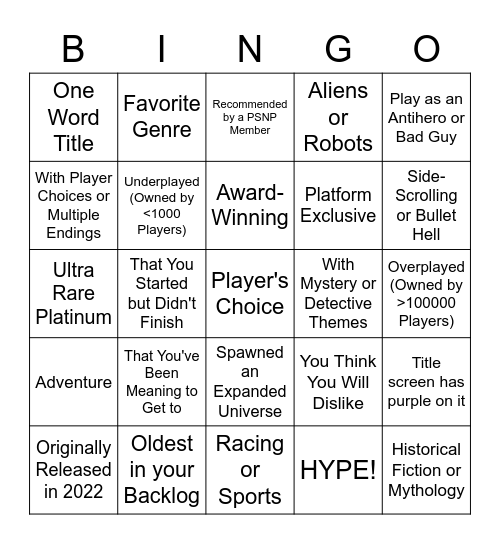 Bingo Bonanza 2022 Bingo Card