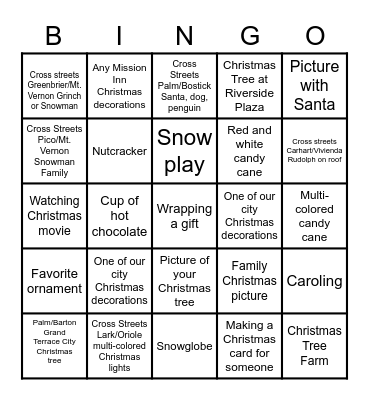 CHRISTMAS BINGO SCAVENGER HUNT Bingo Card