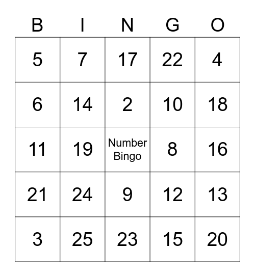 数学冰果游戏 Bingo Card