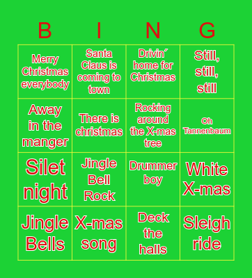Nat Christmas Bingo 1 Bingo Card