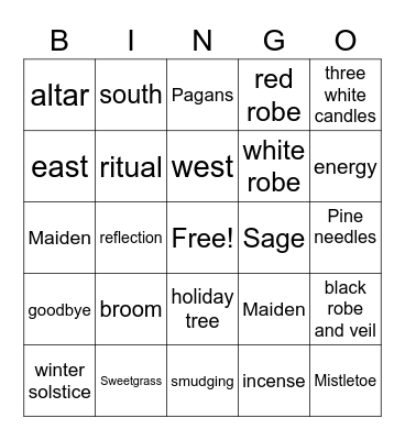 Yule Bingo Card