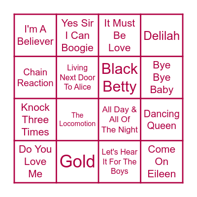 IT'S MY PARTY Bingo Card