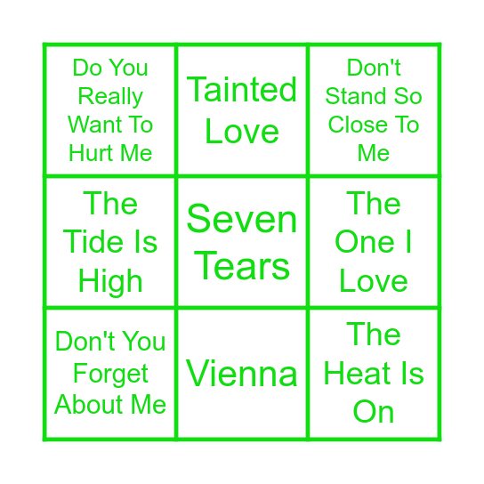 TOTALLY 80s Bingo Card